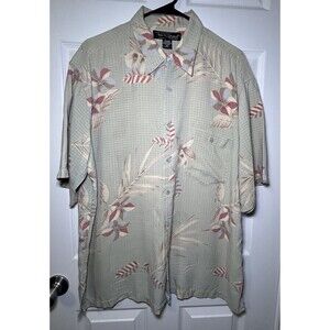 Tori Richard Men’s Short Sleeve 100% Silk Button Up Tropical Shirt Size XL NWOT